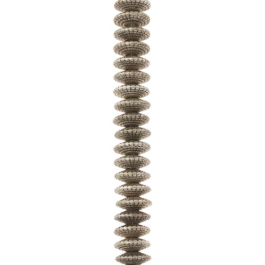 12 Pack: Silver Metal Rondelle Beads, 8mm by Bead Landing™